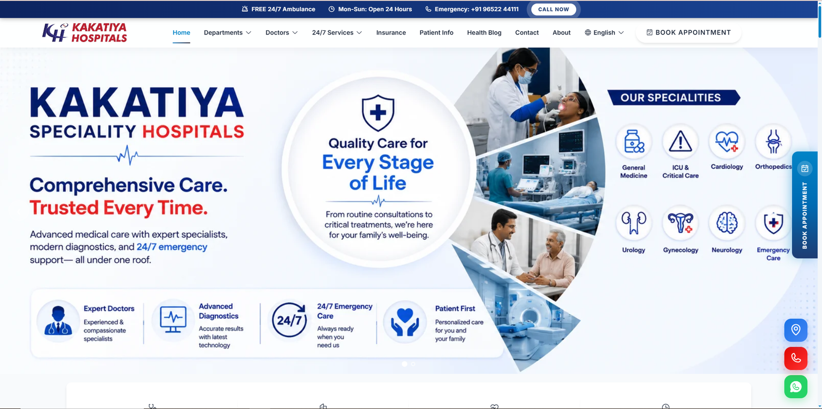 Kakatiya Hospitals website project